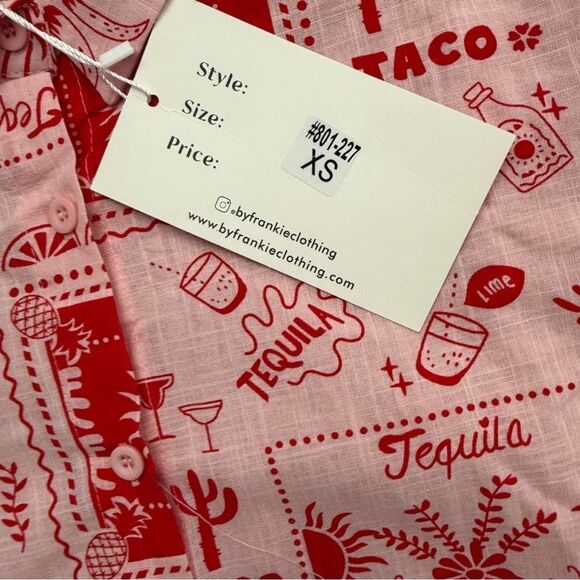 By Frankie Tequila Sunrise Taco & Lime Short Play Set Pink and Red Size XS - Picture 5 of 9